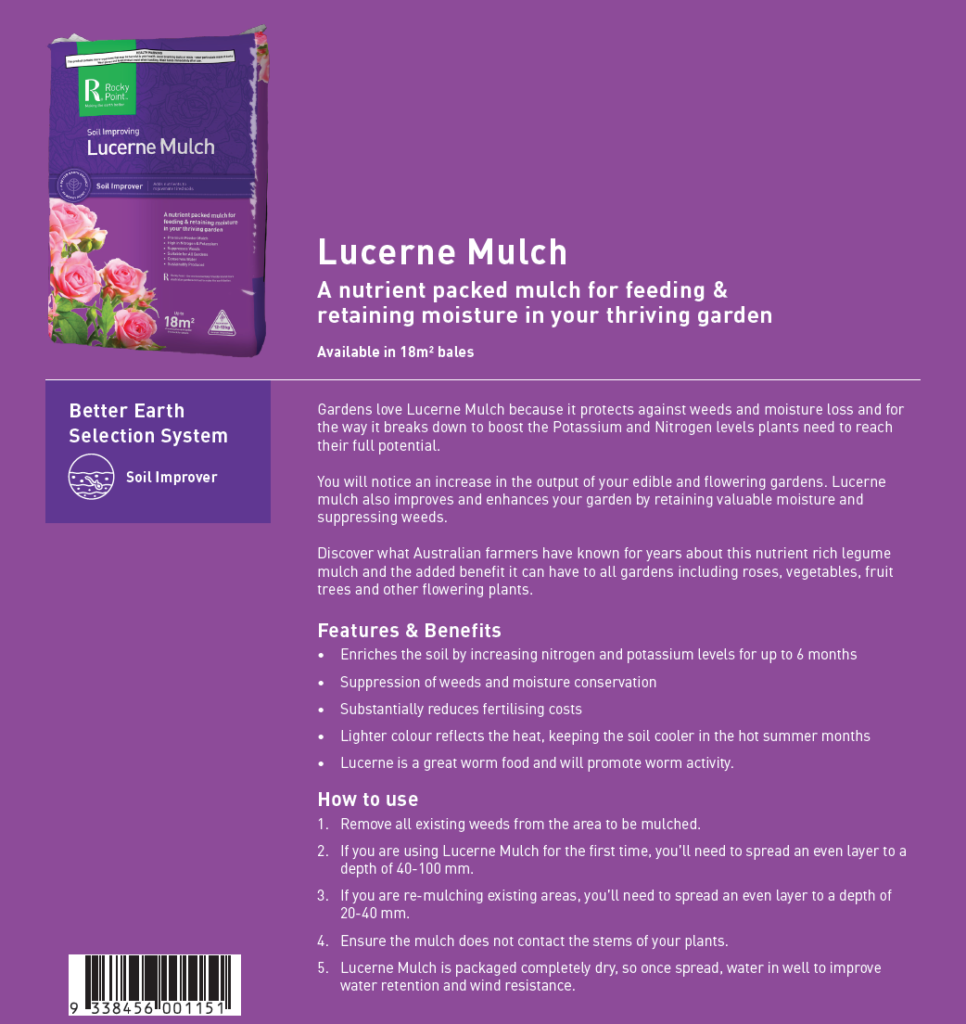 Lucerne Mulch Coastal Sand & Soil